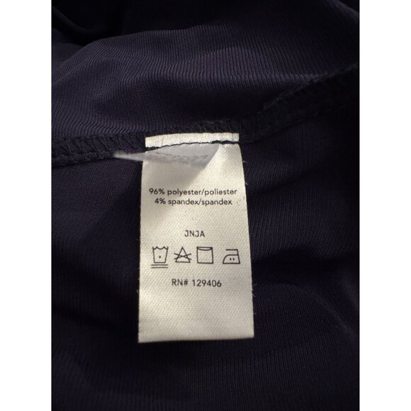 Venus Navy Blue Cutout Stretch Knit Long Sleeve Top Shirt Blouse Size Small Sexy - Picture 4 of 5